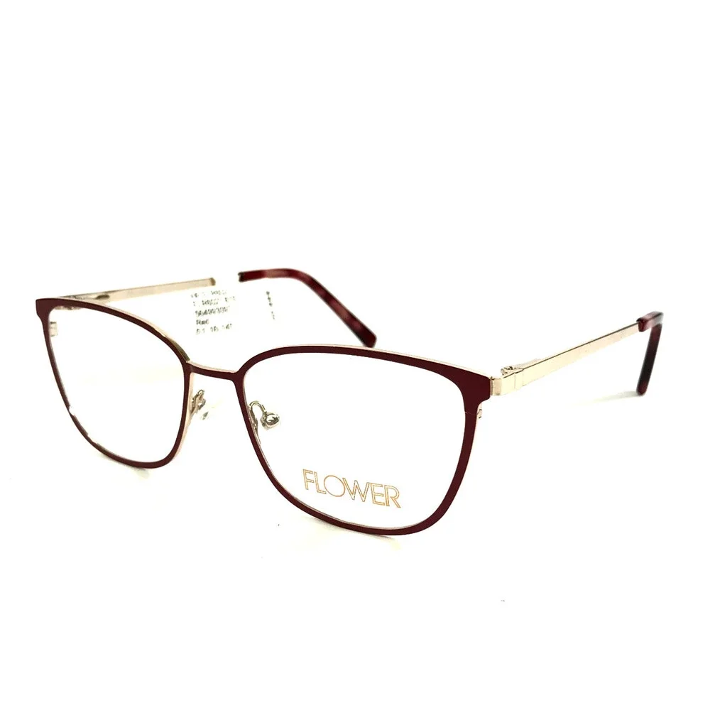 Flower Eyeglasses Frames LINDSAY 6027 615 Red Gold Cat Eye Full Rim 51-16-145
